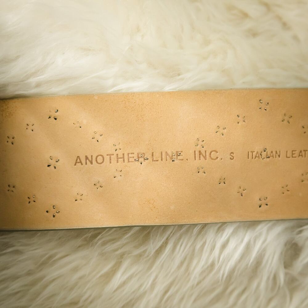 Another Line Size Small S Silver Wide Studded Buckle Genuine Leather Belt - Picture 5 of 7